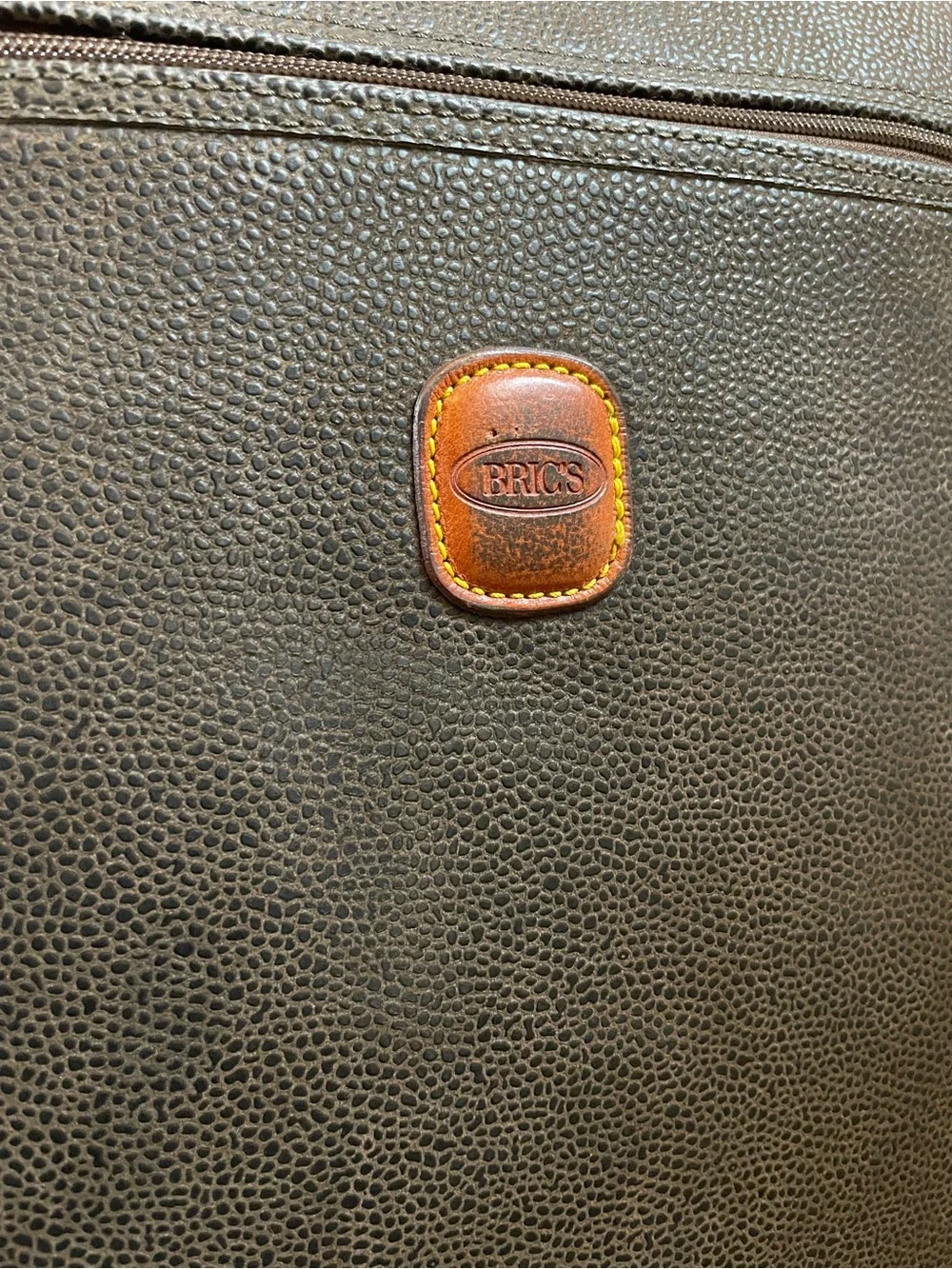 Bric's Dark Brown and Orange Carry-On Suitcase